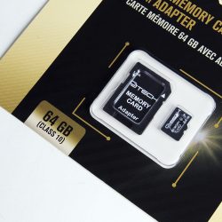 Carte micro SDHC 64GB - Classe 10 Kingston + Adaptateur SD