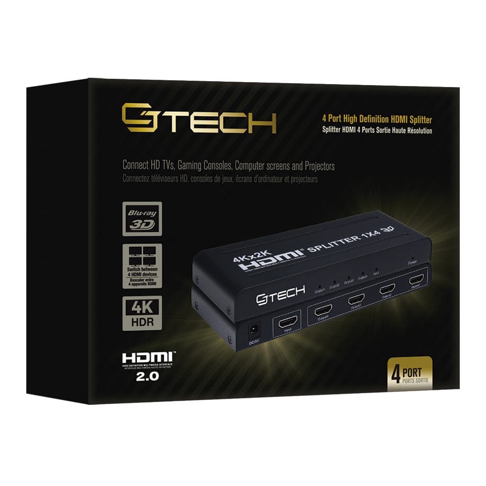 CJ Tech - HDMI splitter - Black