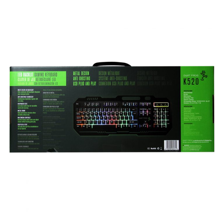 Dart Frog Metal Gaming Keyboard With LED backlight CJ GLOBAL Inc