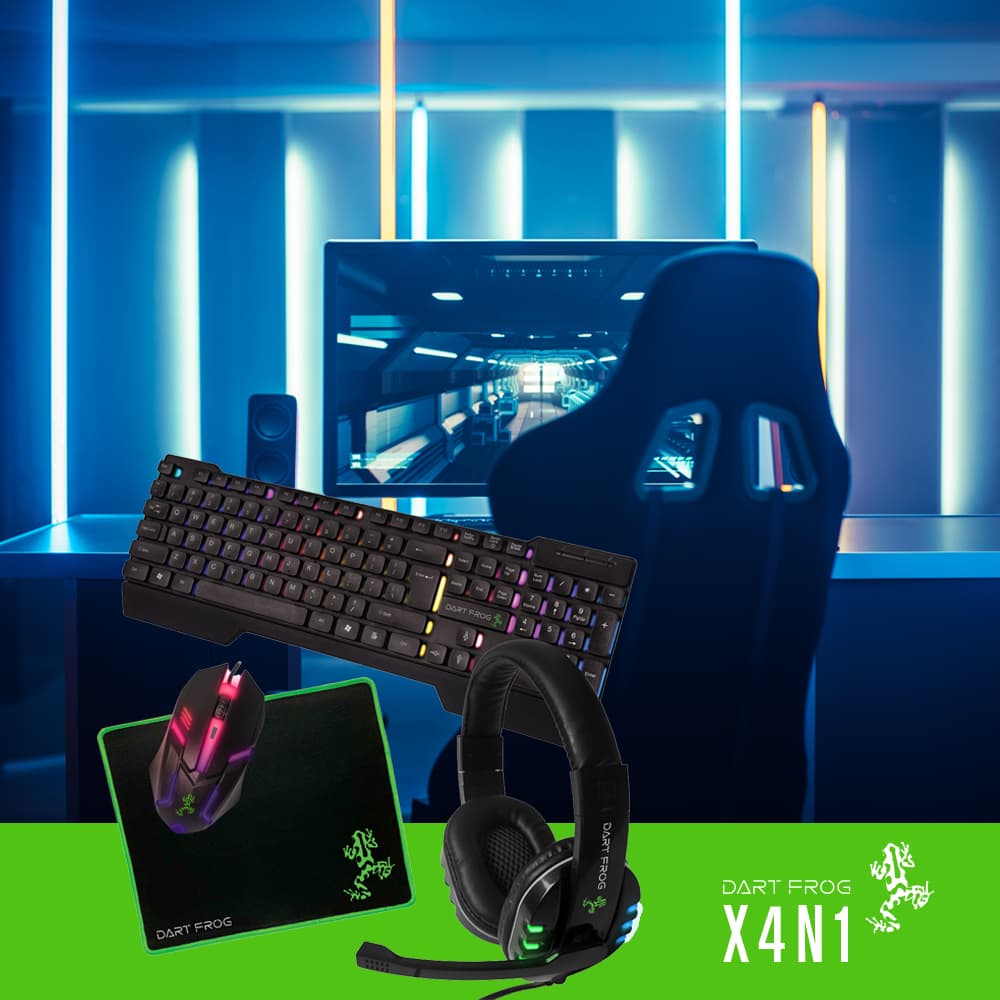 Gaming Set: Gaming Keyboard, Headset, Mouse GREEN